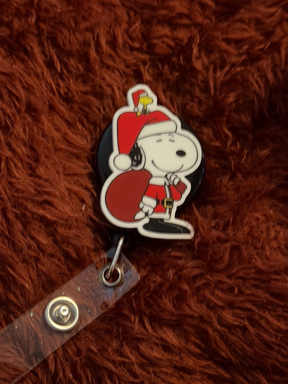 Snoopy Holiday Badge Reel – Red and Black